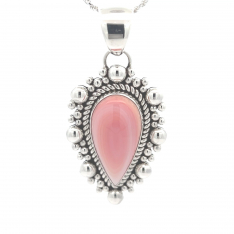 Artie Yellowhorse Jewelry Genuine Pink Conch Sterling Silver Native American Pendant