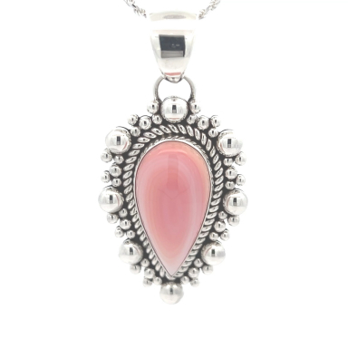 Artie Yellowhorse Jewelry Genuine Pink Conch Sterling Silver Native American Pendant