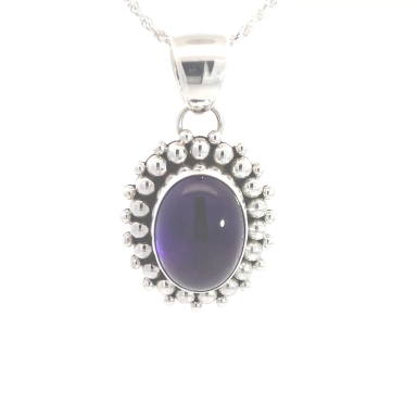 Artie Yellowhorse Jewelry Genuine Amethyst Sterling Silver Pendant