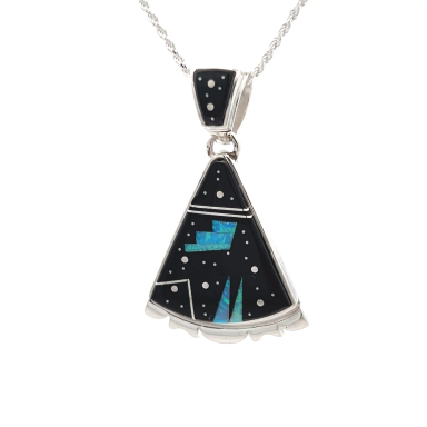 Calvin Begay Jewelry Night Sky Design Sterling Silver Pendant