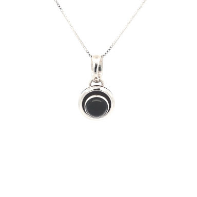 Artie Yellowhorse Genuine Black Onyx Sterling Silver Pendant