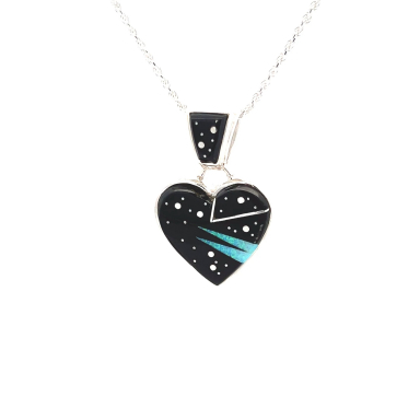 Calvin Begay Night Sky Sterling Silver Heart Pendant