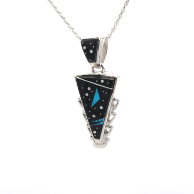 Calvin Begay Jewelry Night Sky Design Sterling Silver Pendant