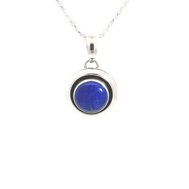 Artie Yellowhorse Jewelry Genuine Blue Lapis Sterling Silver Pendant
