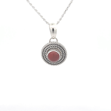 Artie Yellowhorse Native American Jewelry Genuine Carnelian Sterling Silver Pendant