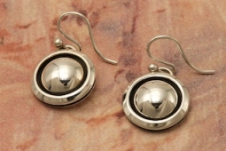 Artie Yellowhorse 5/8" Diameter Sterling Silver Shadowbox Earrings