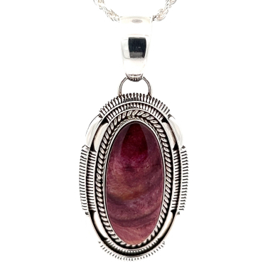 Artie Yellowhorse Purple Spiny Oyster Shell Pendant