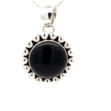 Artie Yellowhorse Genuine Black Onyx Native American Pendant