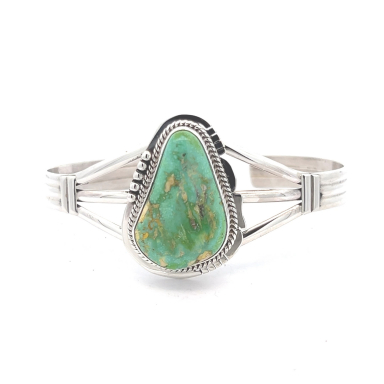 Native American Jewelry Genuine Sonoran Turquoise Sterling Silver Bracelet