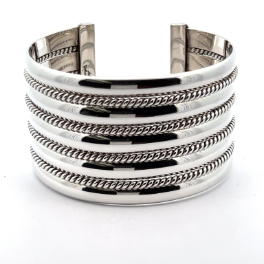 Artie Yellowhorse Sterling Silver Native American Bracelet