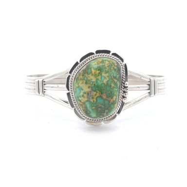 Native American Jewelry Genuine Sonoran Turquoise Sterling Silver Bracelet