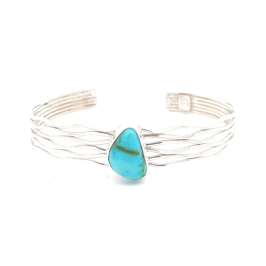 Genuine Sonoran Turquoise Sterling Silver Branch Bracelet