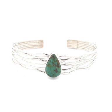Genuine Sonoran Turquoise Sterling Silver Branch Bracelet