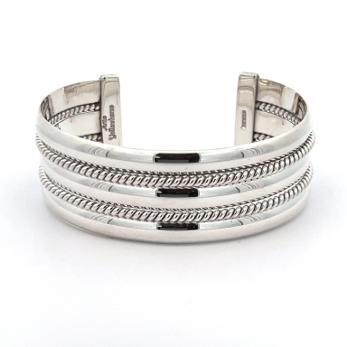 Artie Yellowhorse Sterling Silver Navajo Bracelet