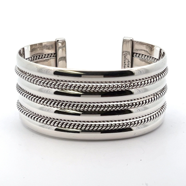 Artie Yellowhorse Sterling Silver Native American Bracelet