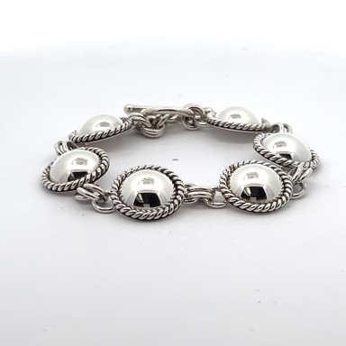 Navajo Artist Artie Yellowhorse Sterling Silver Link Bracelet
