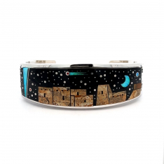 Calvin Begay Starry Night in the Pueblo Sterling Silver Bracelet