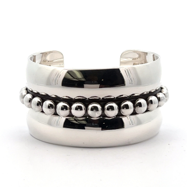 Artie Yellowhorse Sterling Silver Bead Cuff Bracelet