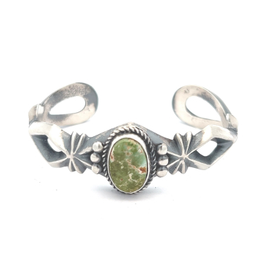 Genuine Royston Turquoise Sterling Silver Native American Bracelet