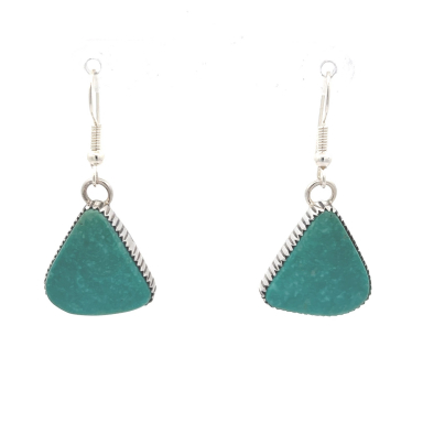 Genuine Kingman Turquoise Sterling Silver Earrings