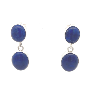 Genuine Blue Lapis Sterling Silver Native American Earrings