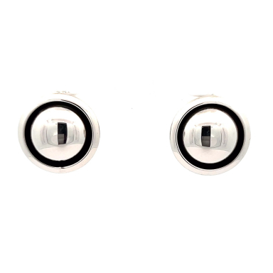 Artie Yellowhorse Sterling Silver Shadow Box Post Earrings 3/4" Diameter