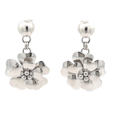 Artie Yellowhorse Double Dogwood Sterling Silver Post Earrings