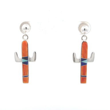 Calvin Begay Genuine Spiny Oyster Shell Cactus Earrings