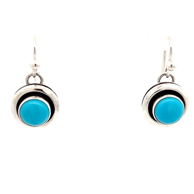 Artie Yellowhorse Genuine Sleeping Beauty Turquoise Sterling Silver Earrings