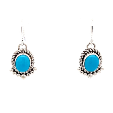 Artie Yellowhorse Genuine Sleeping Beauty Turquoise Sterling Silver Earrings