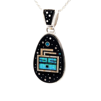 Night Sky Sterling Silver Pendant by Navajo Artist Calvin Begay