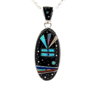 Calvin Begay Night Sky Sterling Silver Pendant