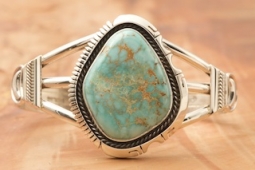 Rare Genuine Dry Creek Turquoise Sterling Silver Native American Bracelet