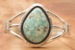 Rare Genuine Dry Creek Turquoise Sterling Silver Cuff Bracelet