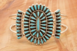 Zuni Indian Sleeping Beauty Turquoise Sterling Silver Bracelet