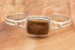 Genuine Pietersite Sterling Silver Navajo Bracelet