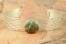Genuine Candelaria Turquoise Sterling Silver Branch Bracelet