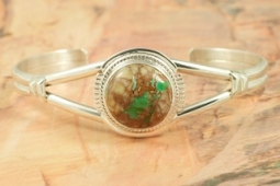 Genuine Boulder Turquoise Sterling Silver Bracelet
