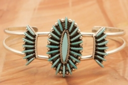 Genuine Sleeping Beauty Turquoise Zuni Indian Bracelet