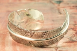 Native American Jewelry Sterling Silver Feather Bracelet