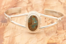 Genuine Boulder Turquoise Sterling Silver Bracelet
