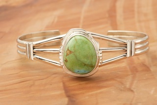 Genuine Sonoran Turquoise Sterling Silver Bracelet