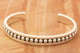 Artie Yellowhorse Sterling Silver Bead Navajo Bracelet