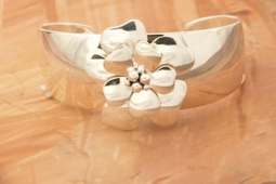 Artie Yellowhorse Sterling Silver Double Flower Bracelet