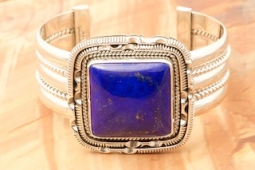 Artie Yellowhorse Sterling Silver Blue Lapis Bracelet