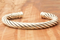 Artie Yellowhorse Sterling Silver Twist Design Bracelet