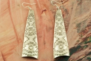 Day 10 Deal - 3" long Sterling Silver Navajo Dangle Earrings