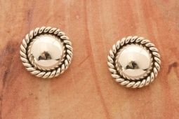 Artie Yellowhorse Sterling Silver Dome Design Post Earrings