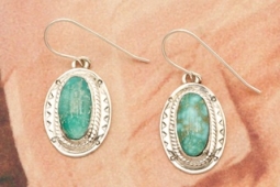 Genuine Sierra Nevada Turquoise Sterling Silver Earrings