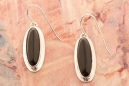 Genuine Black Onyx Sterling Silver Earrings
